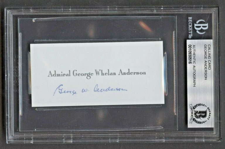 George Anderson signed autograph auto Admiral Calling Card BAS Slabbed