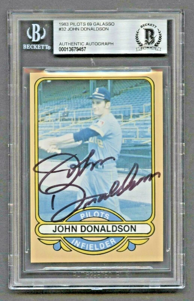 John Donaldson #32 signed autograph auto 1983 Galasso Card 1969 Pilots BAS Slab
