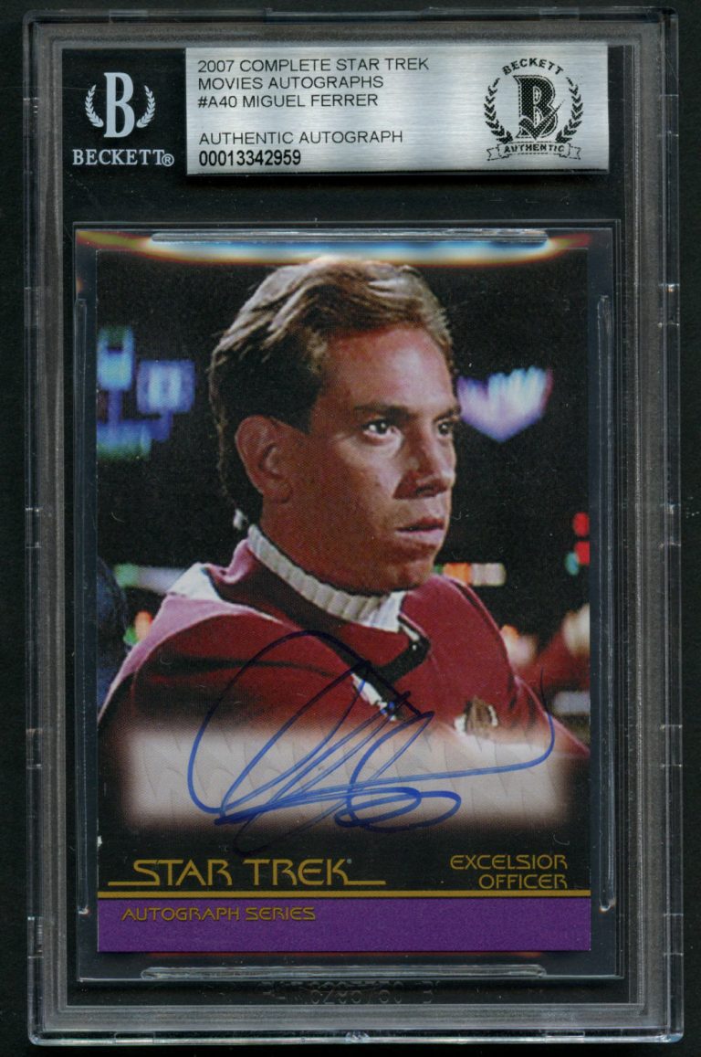 Miguel Ferrer #A40 signed auto 2007 Star Trek Movies Autographs Card BAS Slabbed