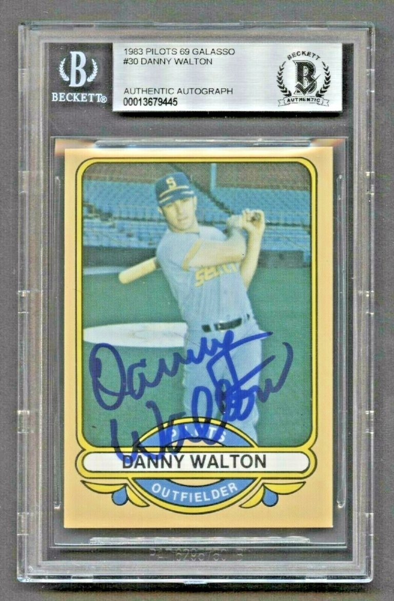Danny Walton #30 signed autograph auto 1983 Galasso Card 1969 Pilots BAS Slabbed