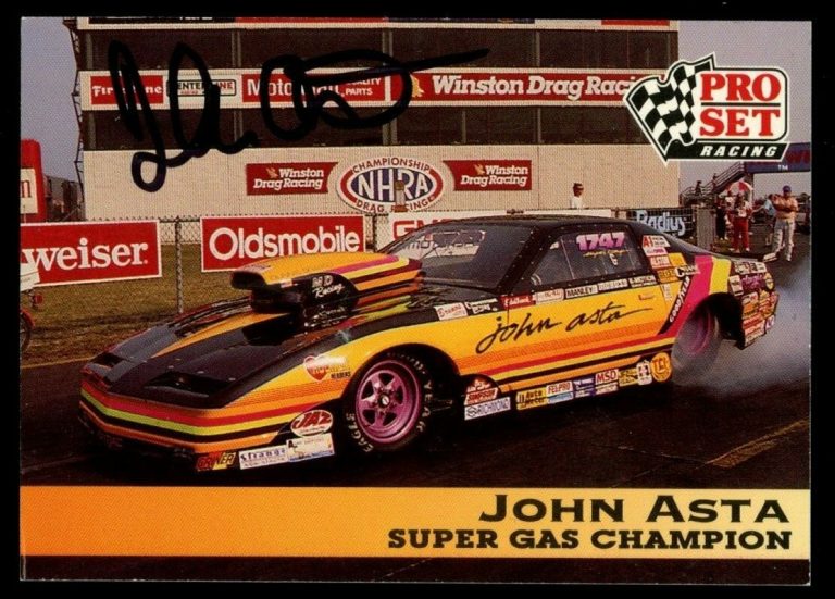 John Asta #199 signed autograph auto 1992 Pro Set NHRA Trading Card