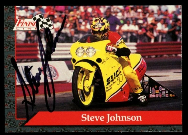 Steve Johnson #109 signed autograph auto 1993 Finish Line NHRA Trading Card