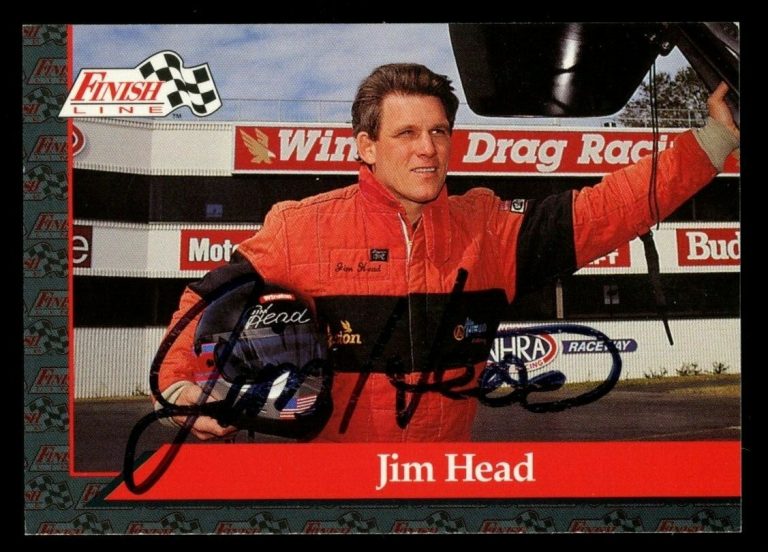 Jim Head #20 signed autograph auto 1993 Finish Line NHRA Trading Card