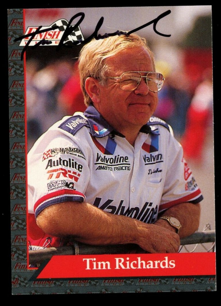 Tim Richards #38 signed autograph auto 1993 Finish Line NHRA Trading Card