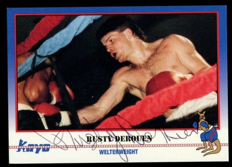 Rusty Derouen #217 signed autograph auto 1991 KAYO Boxing Trading Card
