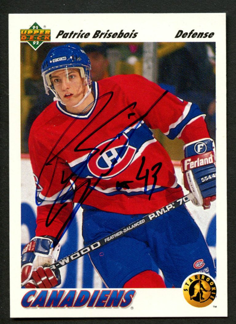 Patrice Brisebois #442 signed autograph auto 1991-92 Upper Deck Hockey Card