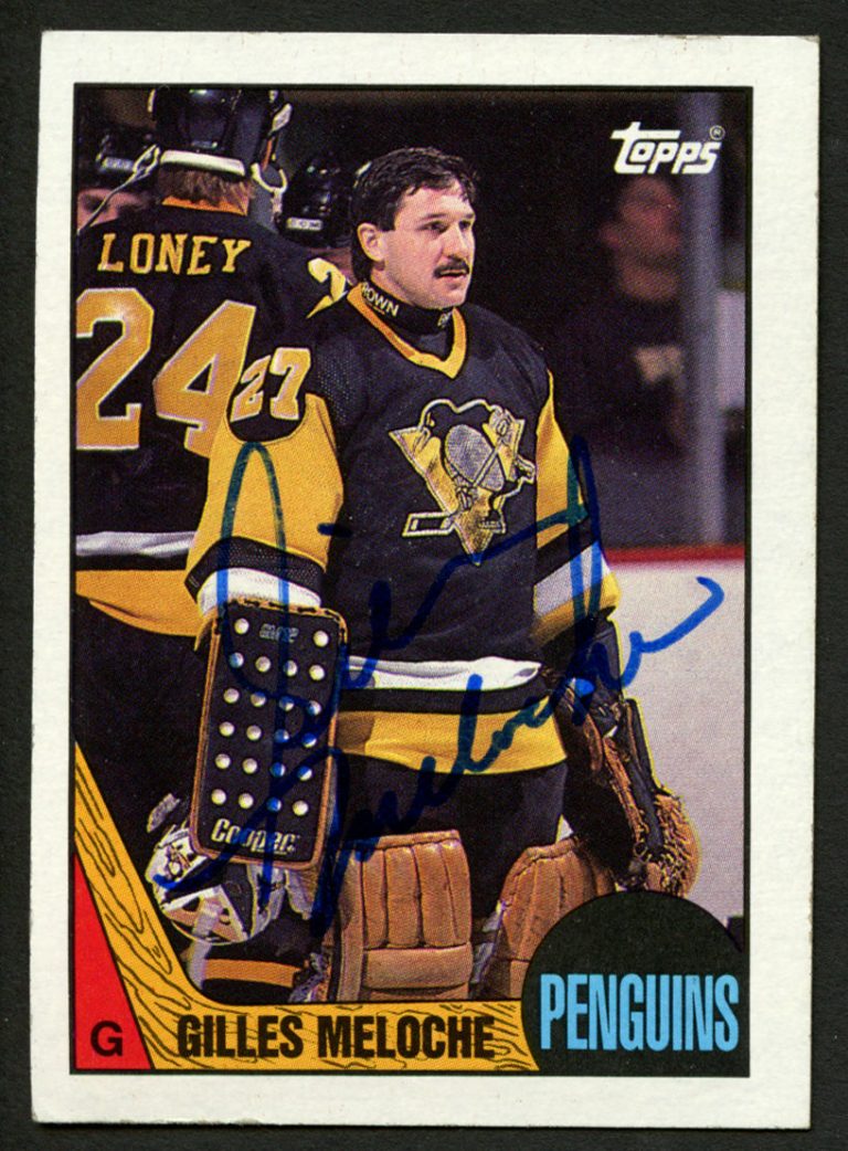 Gilles Meloche #107 signed autograph auto 1987-88 Topps Hockey Trading Card