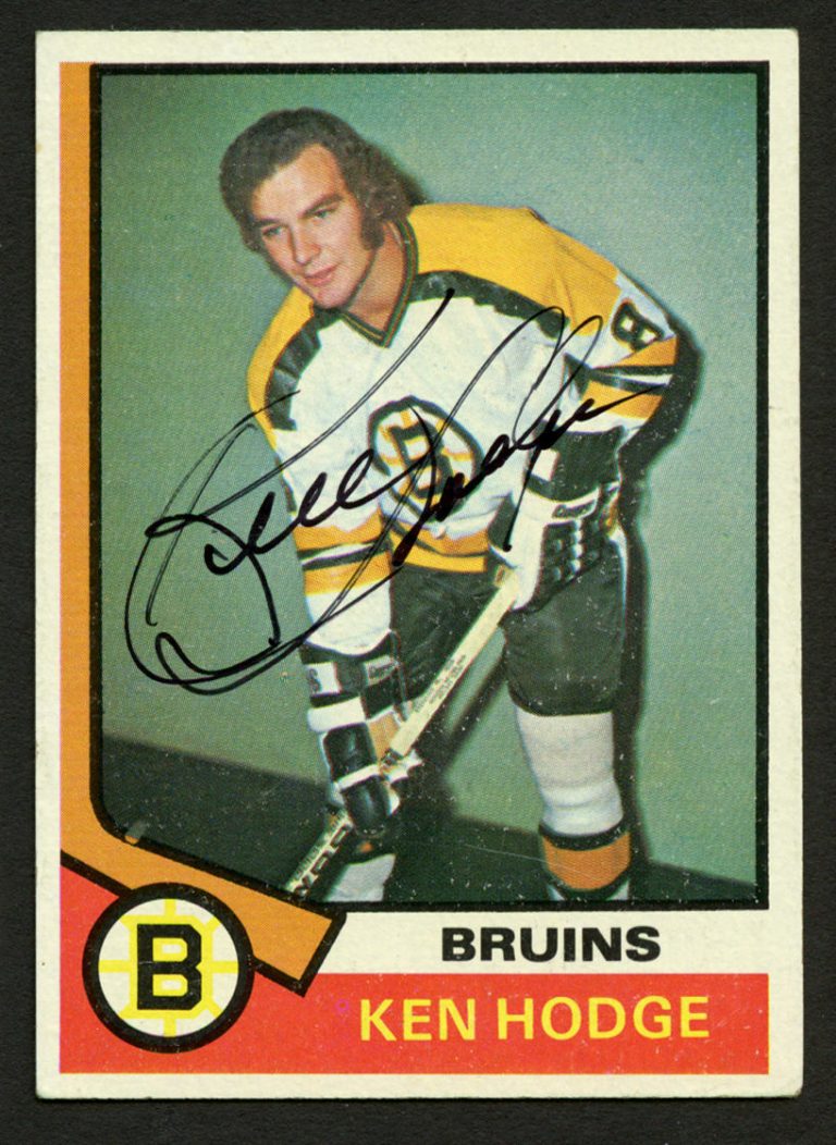 Ken Hodge #230 signed autograph auto 1974-75 Topps Hockey Trading card