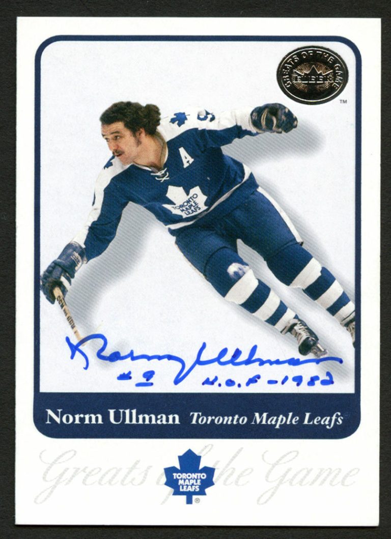 Norm Ullman #43 signed autograph 2001 Fleer Hockey Greats of the Game GOTG