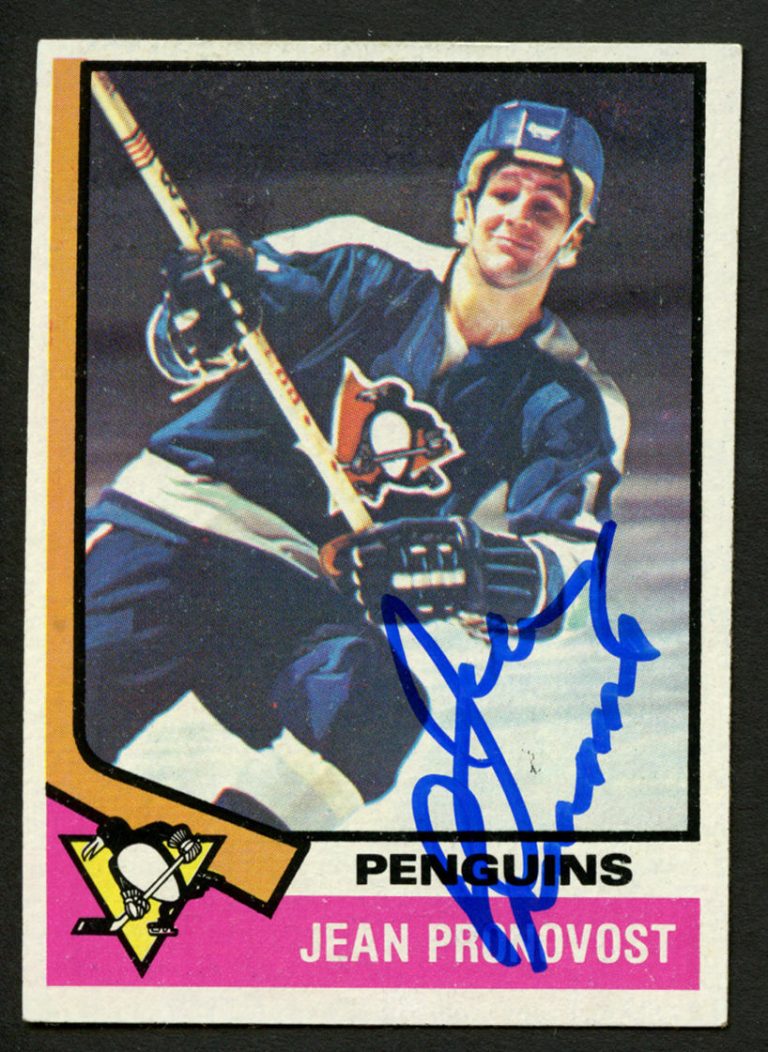 Jean Pronovost #110 signed autograph auto 1974-75 Topps Hockey Trading card