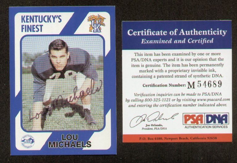 Lou Michaels signed autograph Kentucky's Finest PSA
