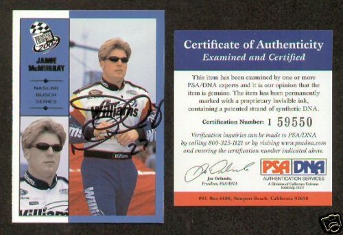 Jamie McMurray signed autographed 2003 Press Pass PSA