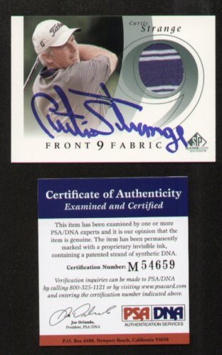Curtis Strange signed autograph Upper Deck Fabric PSA
