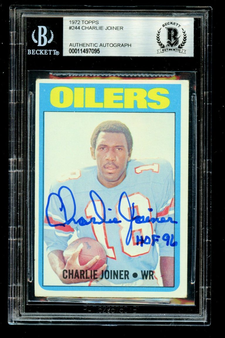 Charlie Joiner #244 signed autograph auto 1972 Topps ROOKIE Football Card BAS