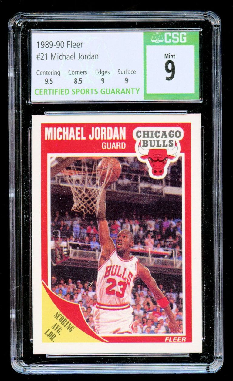 1989-90 Fleer Michael Jordan Chicago Bulls #21 CSG 9 Mint w/ Gem Mint Centering