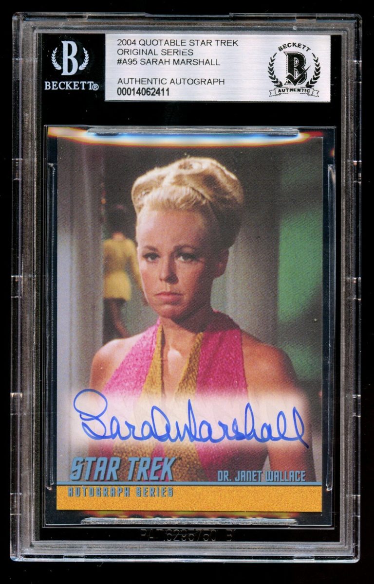 Sarah Marshall as Dr. Janet Wallce #A95 signed auto 2004 Quotable Star Trek Card