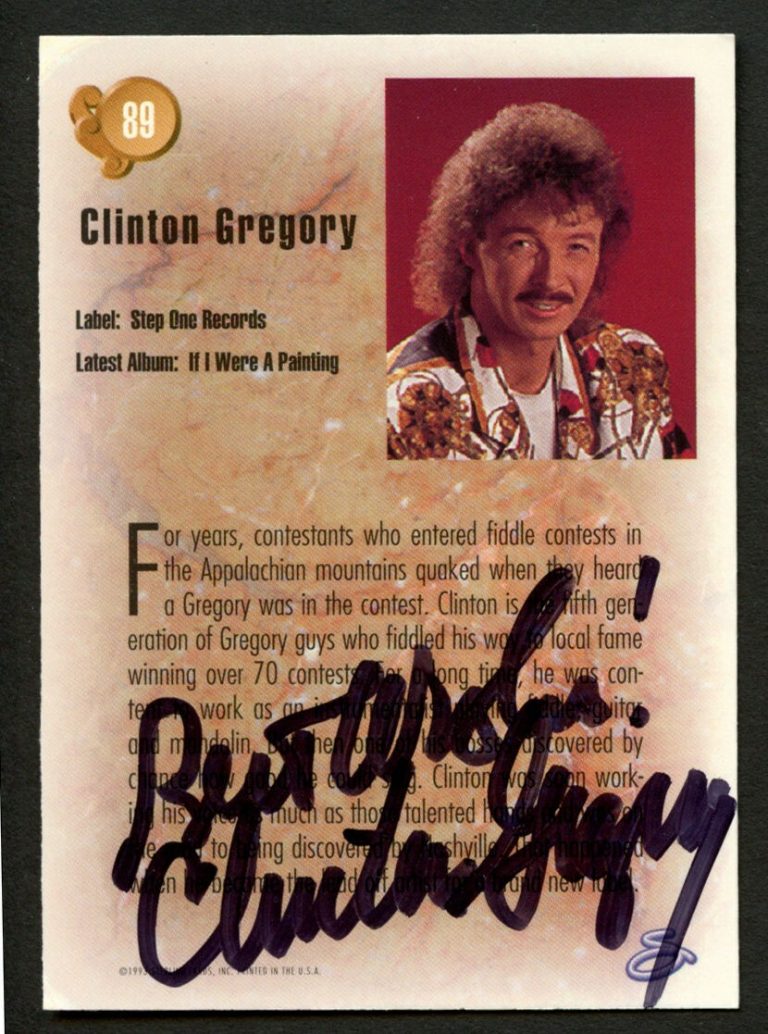 Clinton Gregory #89 signed autograph auto 1993 Sterling Country Gold Card