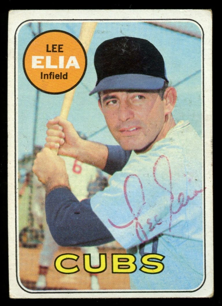 Lee Elia #312 signed autograph auto 1969 Topps Baseball Trading Card