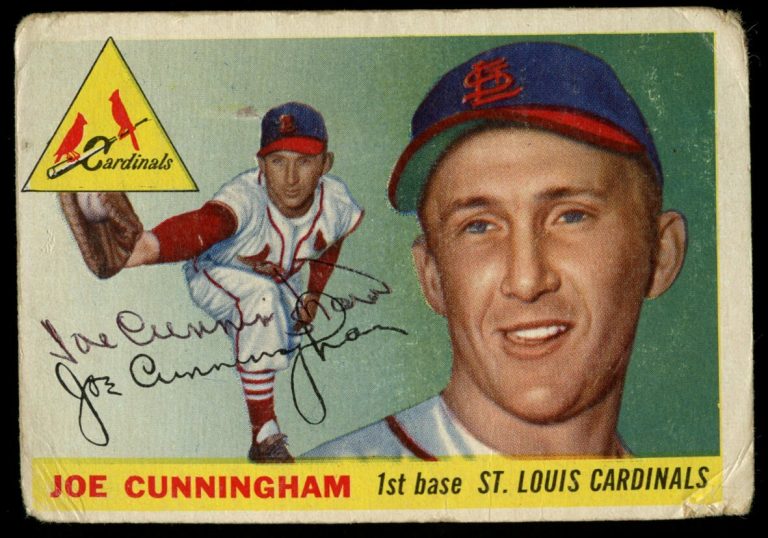 Joe Cunningham #37 signed autograph auto 1955 Topps Baseball Trading Card