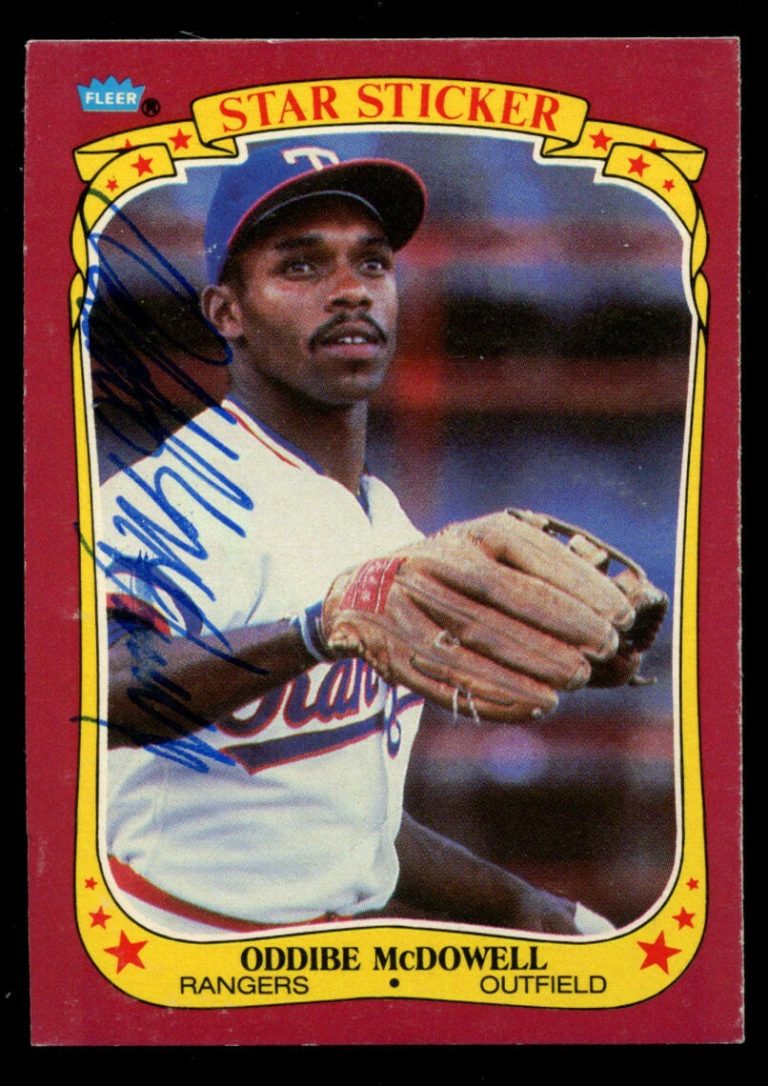 Oddibe McDowell #73 signed autograph auto 1986 Fleer Star Sticker Baseball Card
