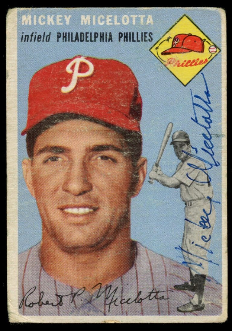 Mickey Micelotta #212 signed autograph auto 1954 Topps Baseball Trading Card