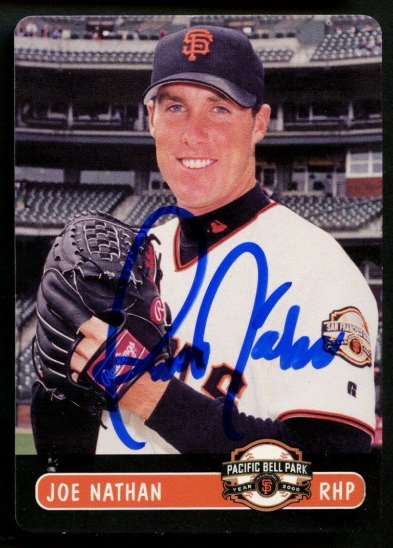 Joe Nathan #21 signed autograph 2000 Keebler SF Giants Baseball Trading Card