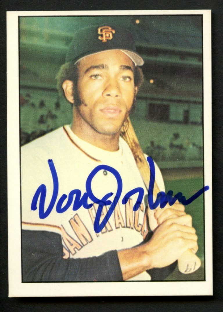 Von Joshua #109 signed autograph SSPC 1975 San Francisco Giants Baseball Card