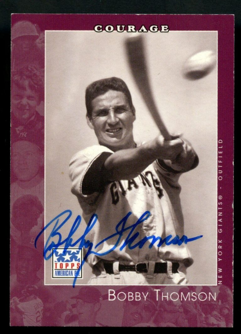 Bobby Thomson #9 signed autograph 2002 Topps American Pie Courage Card ~