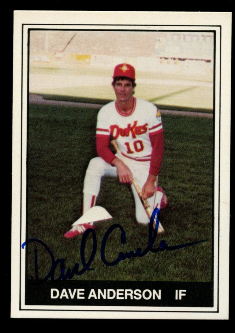 Dave Anderson #14 signed autograph 1982 TCMA Albuquerque Dukes Baseball Card ~