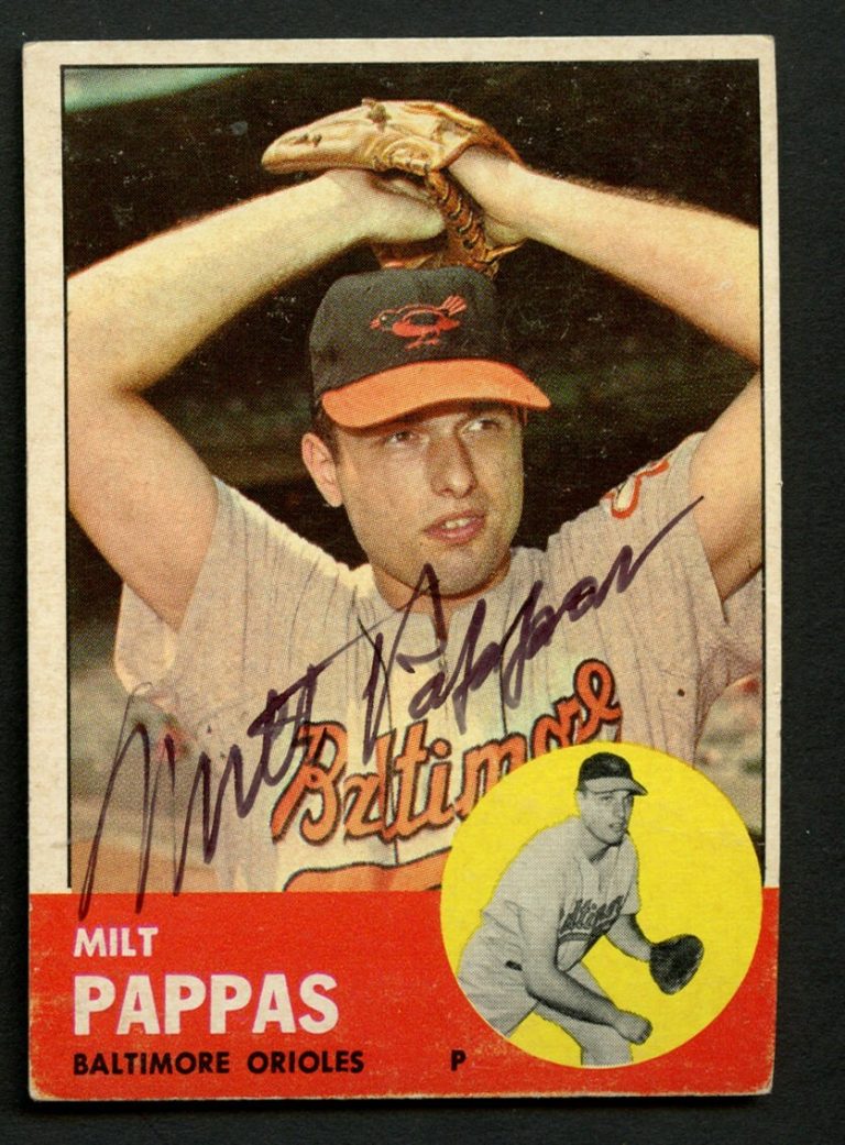 Milt Pappas #358 signed autograph auto 1963 Topps Baseball Trading Card