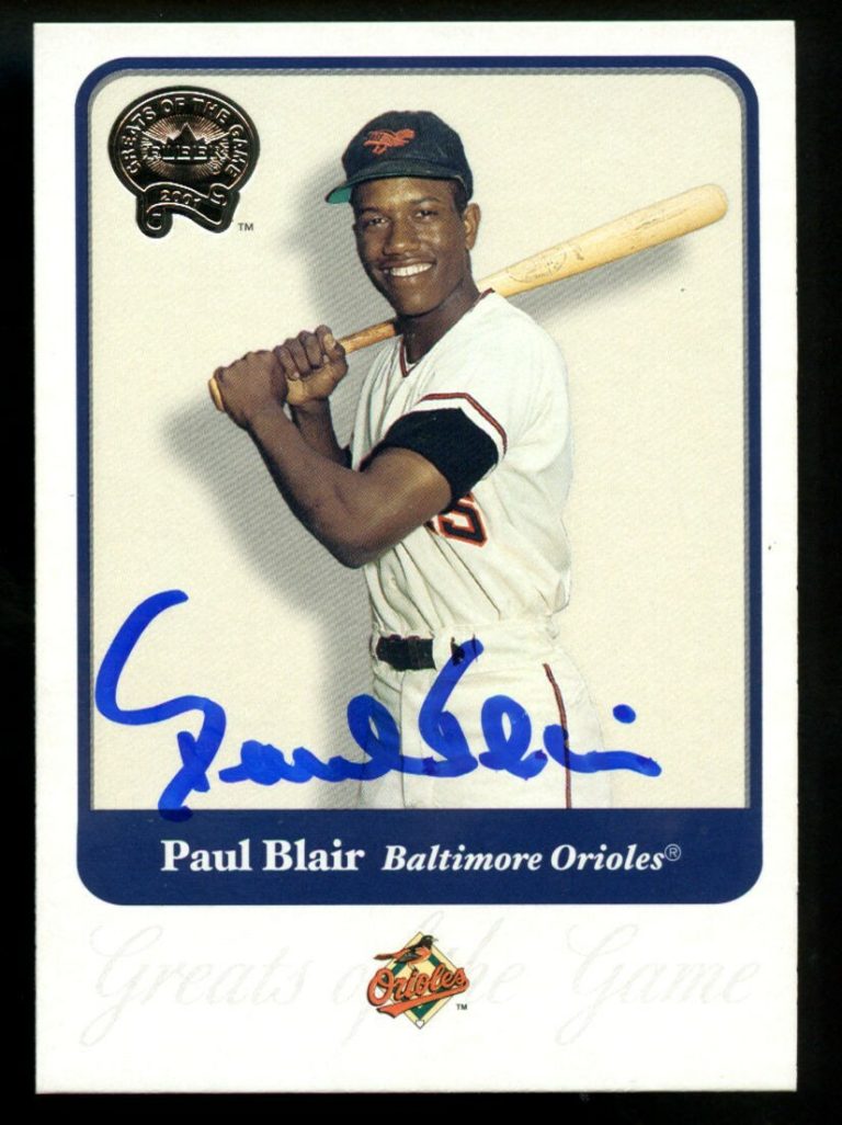 Paul Blair #78 signed autograph auto 2001 Fleer Greats of the Game Card ~