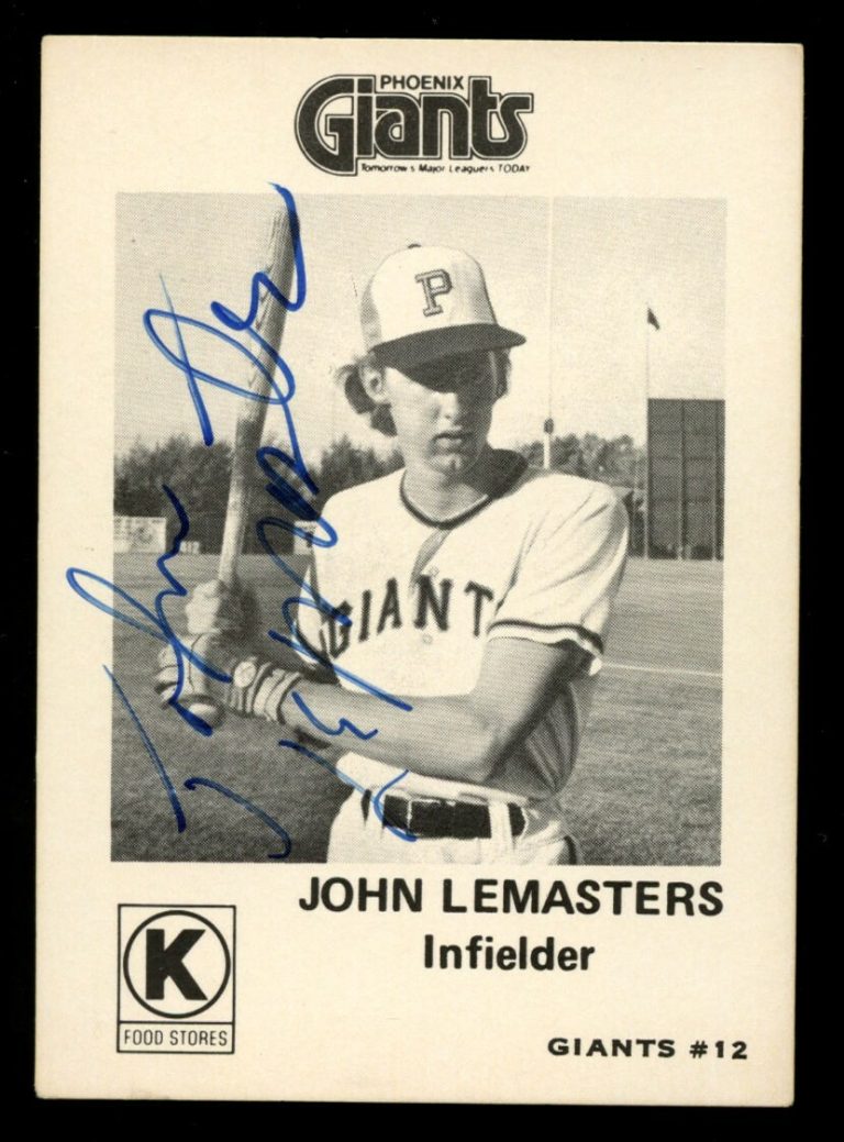 John LeMasters #2 signed autograph 1975 Phoenix Giants Circle K Baseball Card ~