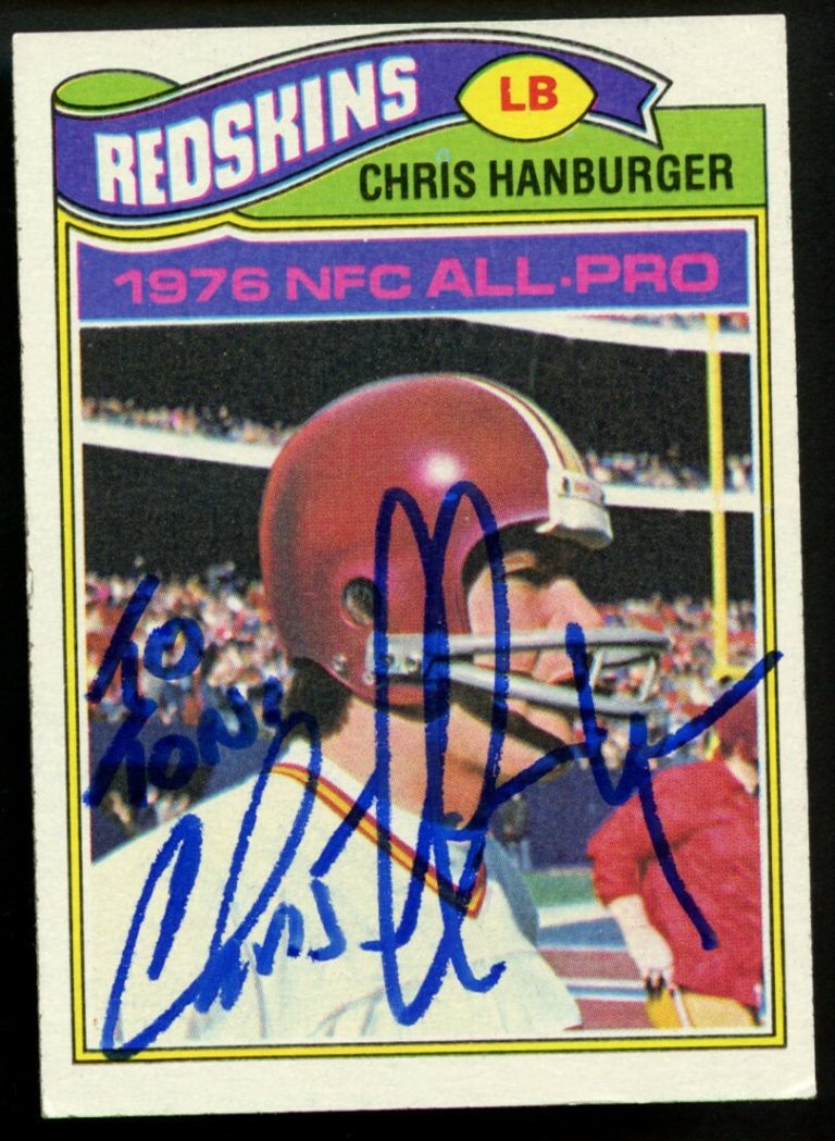 Chris Hanburger #170 signed autograph auto 1977 Topps Football Trading Card