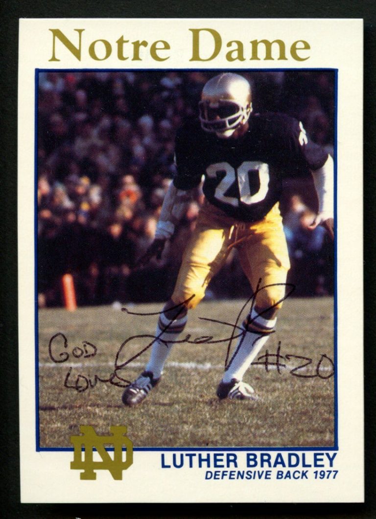 Luther Bradley #7 signed autograph auto Notre Dame Football Trading Card ~