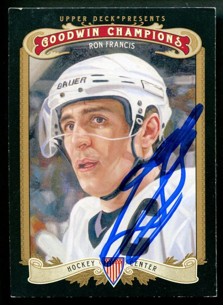 Ron Francis #28 signed autograph auto 2012 UD Goodwin Champions Hockey Card