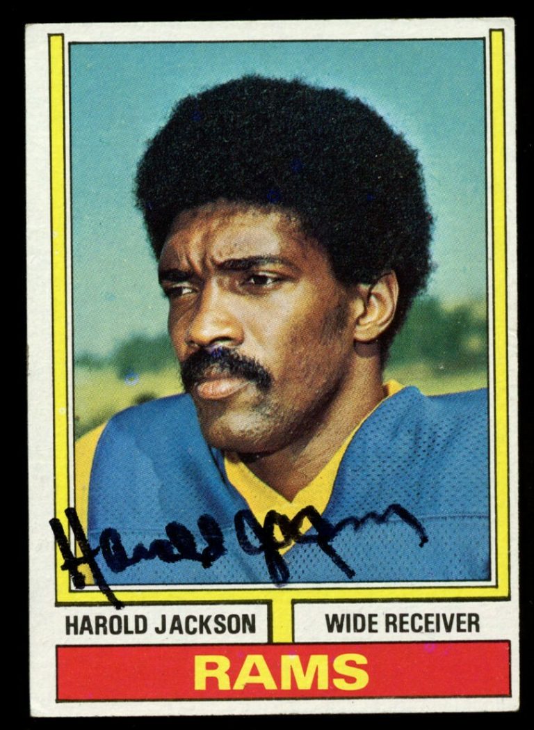 Harold Jackson #420 signed autograph auto 1974 Topps Football Trading Card