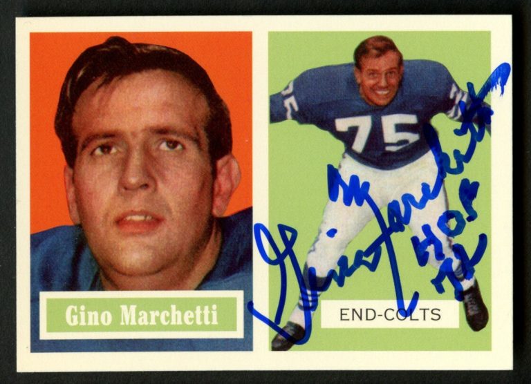 Gino Marchetti #5 d2019 signed autograph auto 1994 Topps 1957 Archives Football