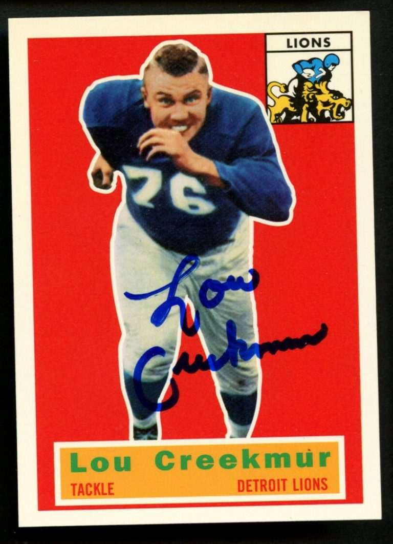 Lou Creekmur #8 d2009 signed autograph 1994 Topps 1956 Archives Football Card