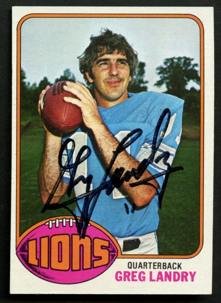 Greg Landry #286 signed autograph auto 1976 Topps Football Trading Card