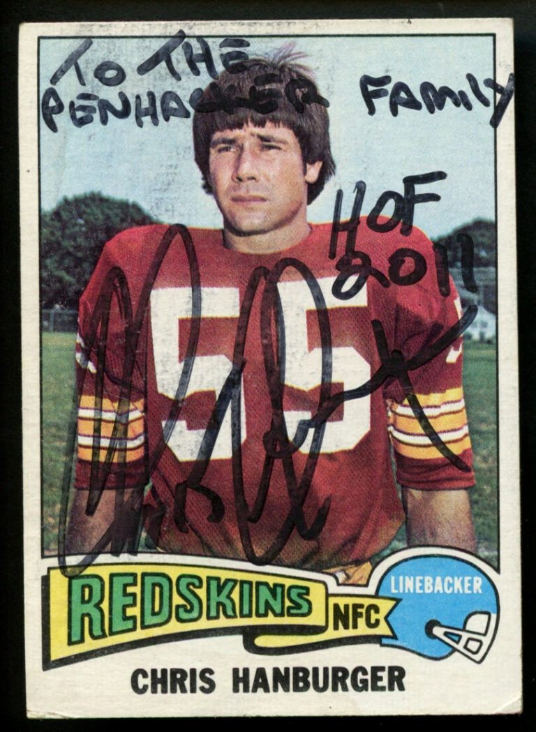 Chris Hanburger #419 signed autograph auto 1975 Topps Football Trading Card