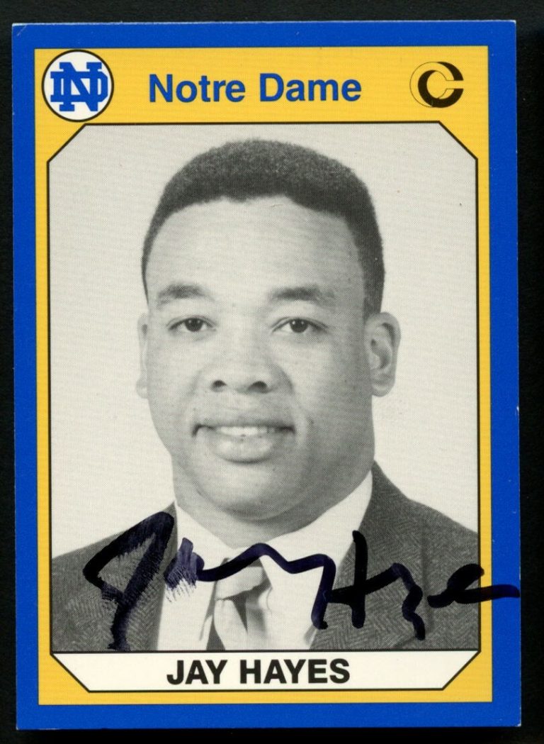 Jay Hayes #137 signed autograph auto 1990 Notre Dame Collegiate Collection Card