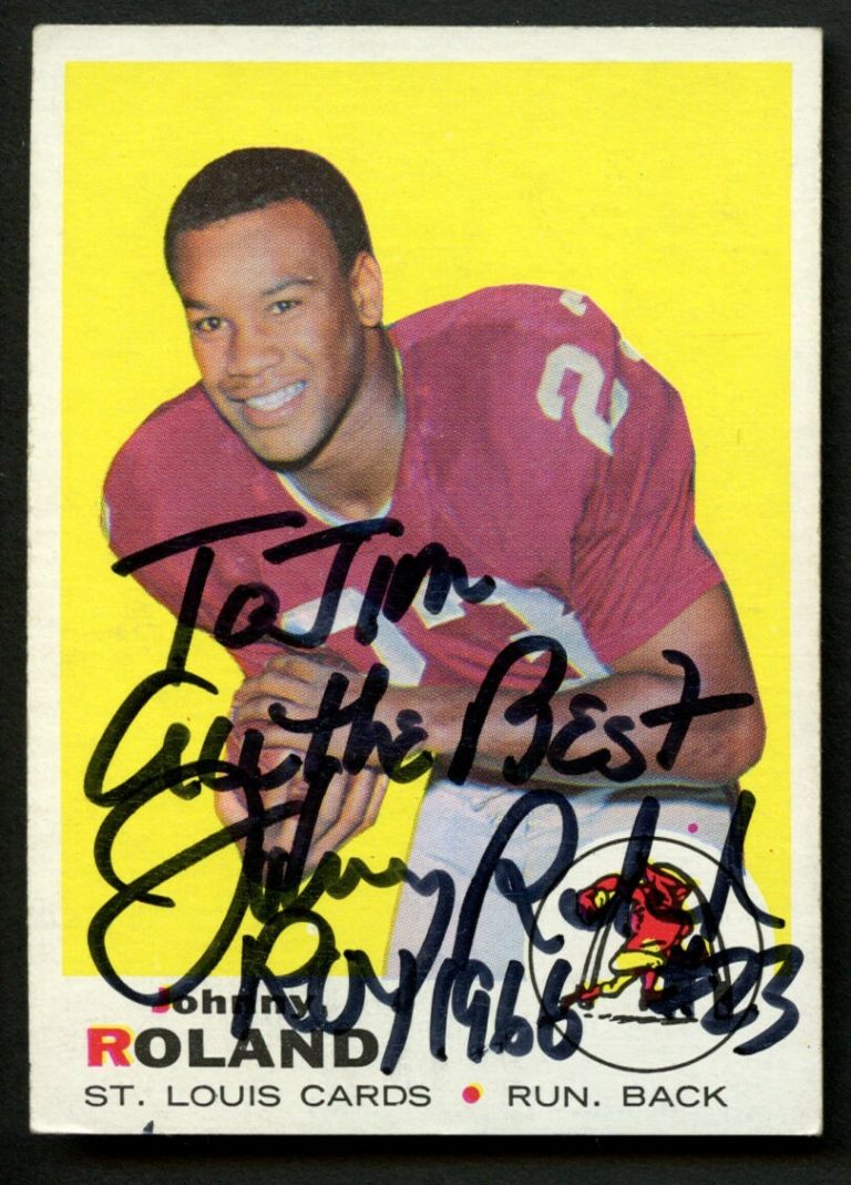 Johnny Roland #225 signed autograph auto 1969 Topps Football Trading Card