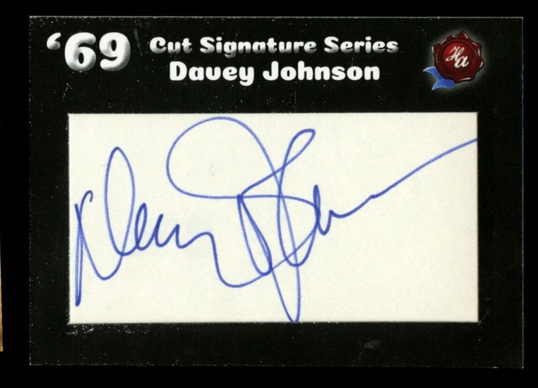 Davey Johnson signed auto 2019 Historic Autographs Co. '69 Cut Auto Card ~