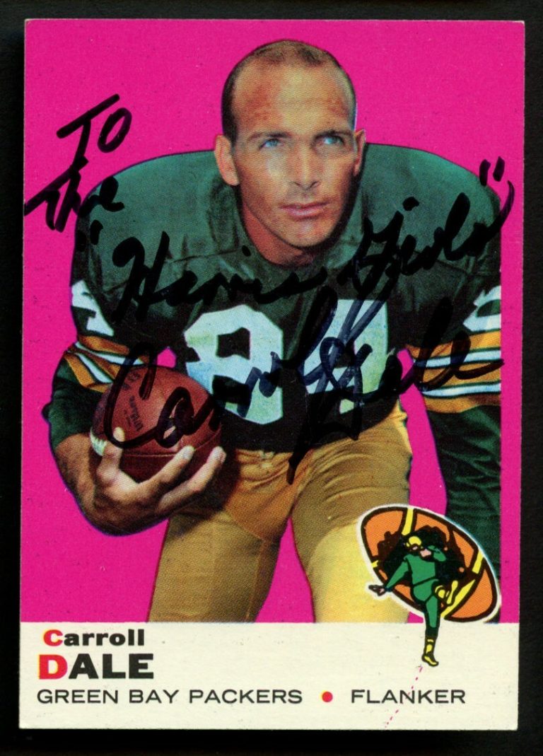 Carroll Dale #77 signed autograph auto 1969 Topps Football Trading Card