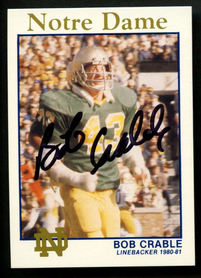 Bob Crable #10 signed autograph auto Notre Dame Football Trading Card ~