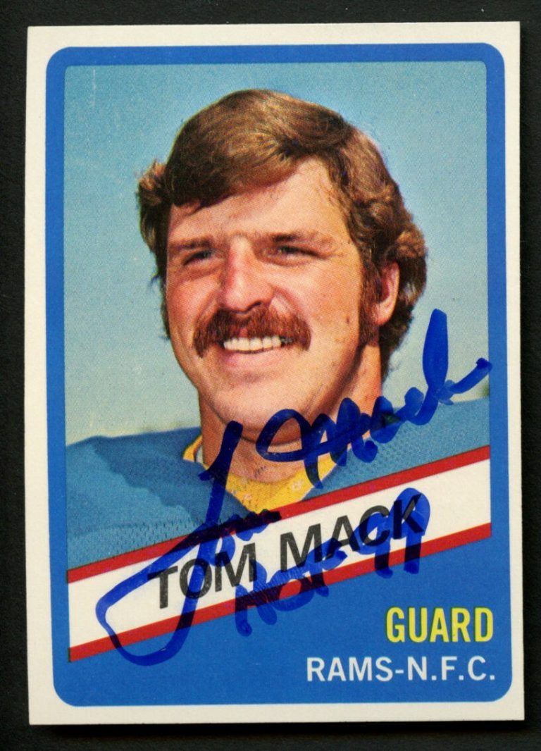 Tom Mack #10 signed autograph auto 1976 Topps Wonder Bread All-Star Series Card