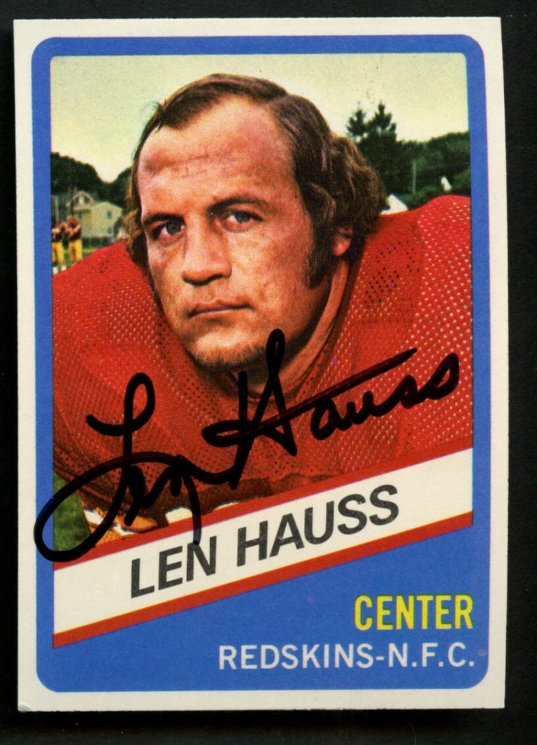 Len Hauss #11 signed autograph auto 1976 Topps Wonder Bread All-Star Series Card