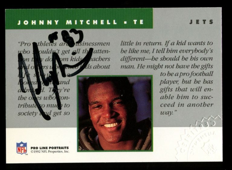 Johnny Mitchell signed autograph 1992 Pro Line Portraits Embossed Certified ~