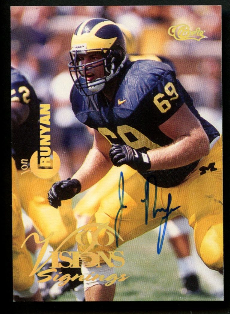 Jon Runyan autograph auto 1996 Classic Visions Signings Football Card ~