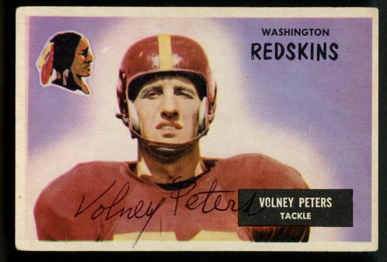 Volney Peters #17 signed autograph auto 1955 Bowman Football Trading Card